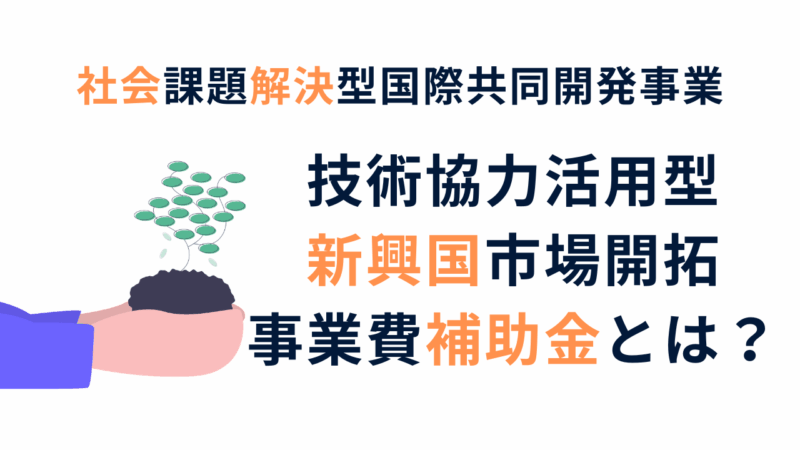 技術協力活用型・新興国市場開拓事業費補助金とは？【ニッチな補助金紹介】